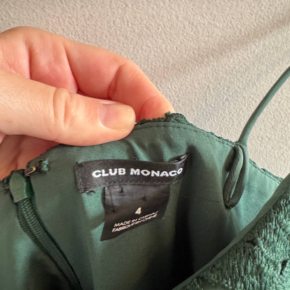 Club Monaco - Green Lace Jumpsuit - Size 4 - Picture 2 of 8